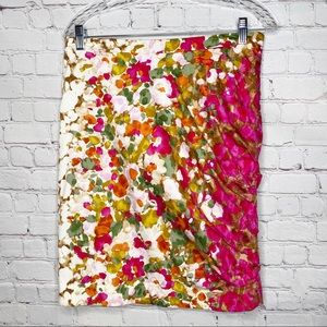 Etcetera Floral Side Ruched Pencil Skirt